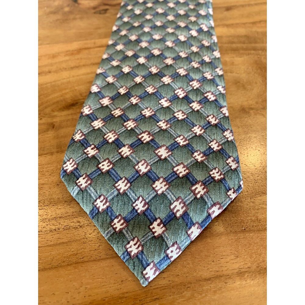 Cocktail Colors Collection Geometric Green Silk Tie Made in USA by Stonehenge